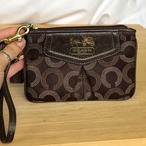 Coach Brown Clutch Wristlet